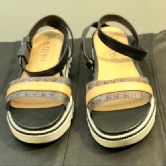 SUPERTRASH Logo Strap Comfort Style Black and Tan Women's Sandals size 9 - Picture 2 of 7